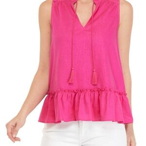 Crown & Ivy Rave pink Pink Sleeveless peasant top NWT